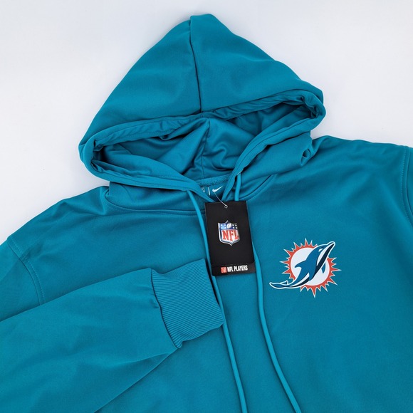 NEW Nike Miami Dolphins NFL Hoodie Mens Large Aqua Teal Pullover Sweatshirt